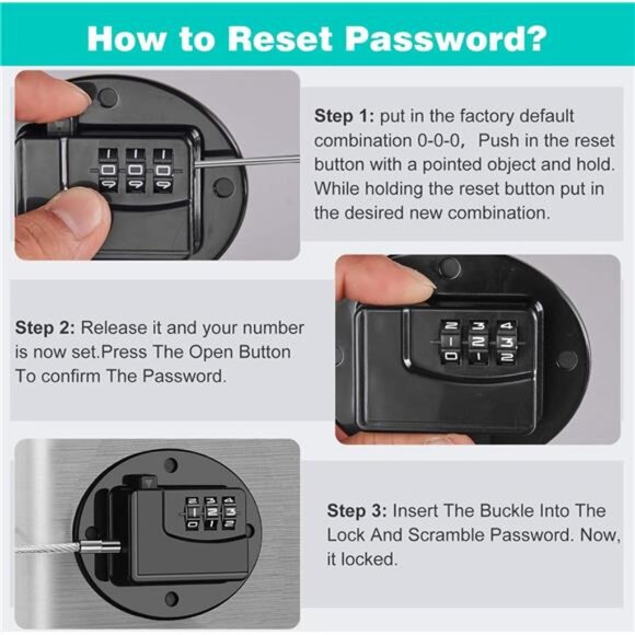 2 Pack Refrigerator Lock - Heavy Duty Combination Fridge Lock (Black) - Picture 6 of 8